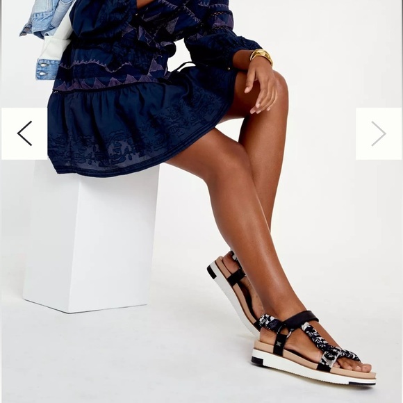 Sam Edelman Ashie Anthropologie Floral Scarf Black Boho Sandals Size 9.5 - Picture 14 of 16